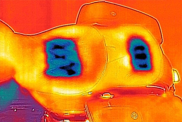 Thermal image showing cooled seating platforms